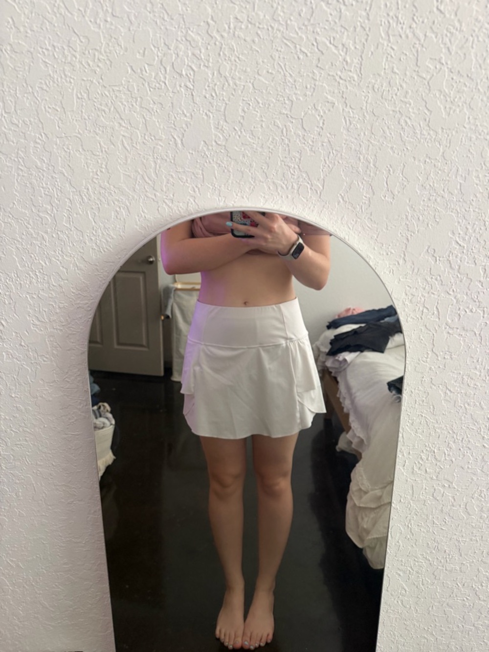 Athleta White Layered Active Skirt